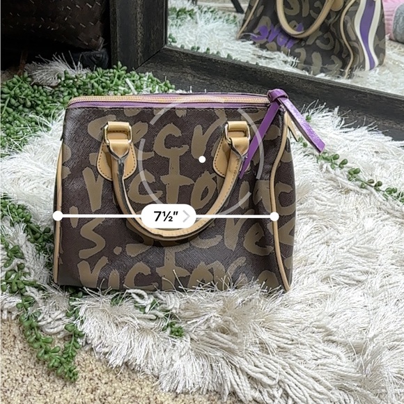 -Y2k Victoria’s Secret Small Brown Logo Bowler Handbag - Picture 15 of 16